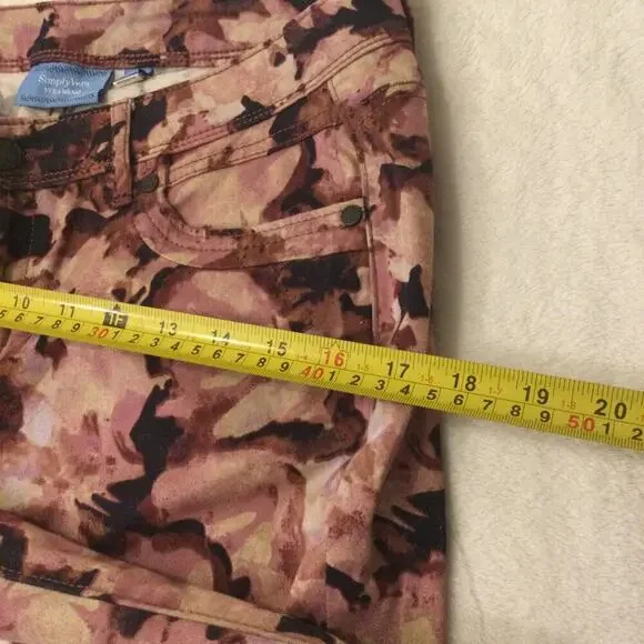 Simply Vera Vera Wang Pants Purple Floral Skinny Size 4 - Picture 9 of 11